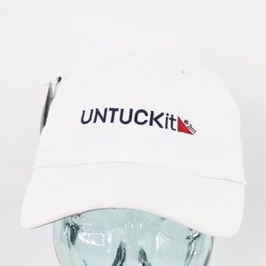 New Untuckit Spell Out Dad Hat Scotchgard White